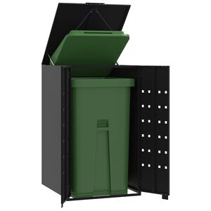 vidaXL Spremi&scaron;te za jednu kantu za otpad crno 69 x 79 x 117 cm čelično