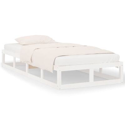 vidaXL Okvir za krevet bijeli 90 x 200 cm od masivnog drva