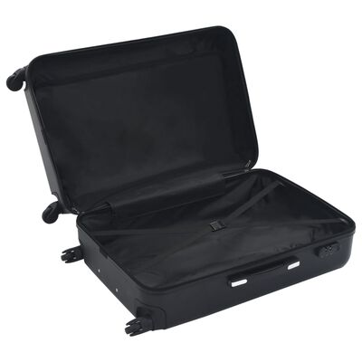vidaXL 3-dijelni set čvrstih kovčega crni ABS