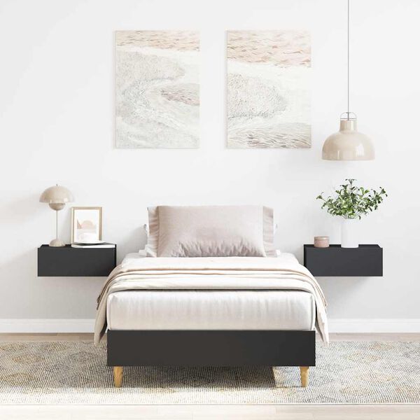 vidaXL Okvir kreveta bez madraca crni 100x200 cm izrađeno drvo