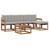 vidaXL Set vanjskih sofa 6 kom. Prirodna i svjetlosiva