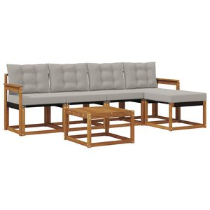 vidaXL Set vanjskih sofa 6 kom. Prirodna i svjetlosiva