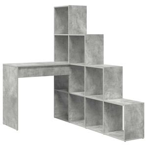 vidaXL Kutni stol s policom Betonski sivi 101,5 x 149,5 x 149,5 cm