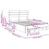 vidaXL Krevetna konstrukcija s ladicama s uzglavljem Konstruirano drvo