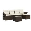 vidaXL 6-dijelni set vrtnih sofa od poliratana s jastucima smeđi