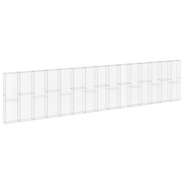 vidaXL Gabionski zid s poklopcima od pocinčanog čelika 900x30x200 cm