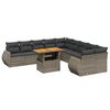 vidaXL 11-dijelni set vrtnih sofa od poliratana s jastucima sivi
