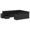 vidaXL 11-dijelni set vrtnih sofa od poliratana s jastucima crni
