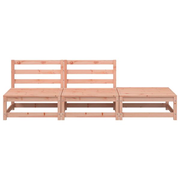 vidaXL Vrtna sofa bez naslona za ruke s tabureom masivna duglazija