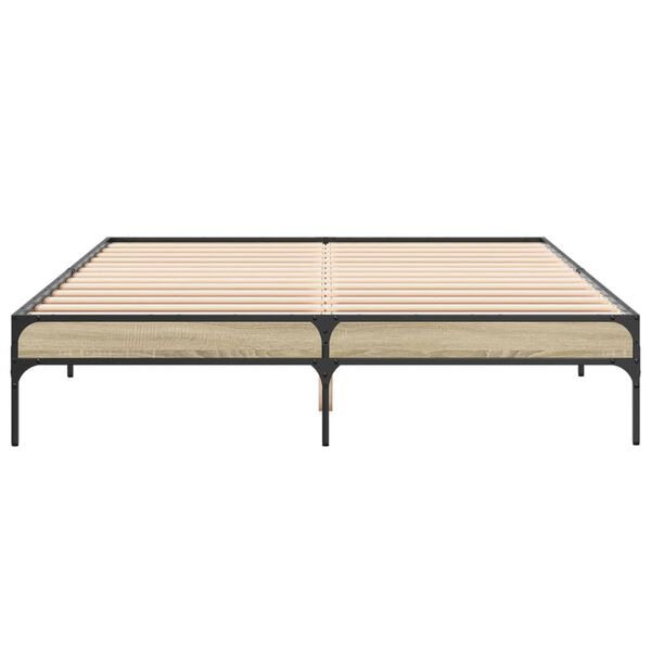 vidaXL Okvir za krevet boja hrasta 150x200cm konstruirano drvo i metal