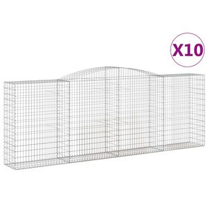 vidaXL Lučne gabionske ko&scaron;are 10kom 400x50x140/160cm pocinčano željezo