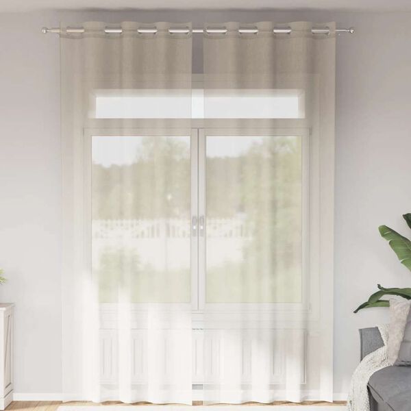 vidaXL Voile zavjese s u&scaron;icama 2 kom krem 140x260 cm