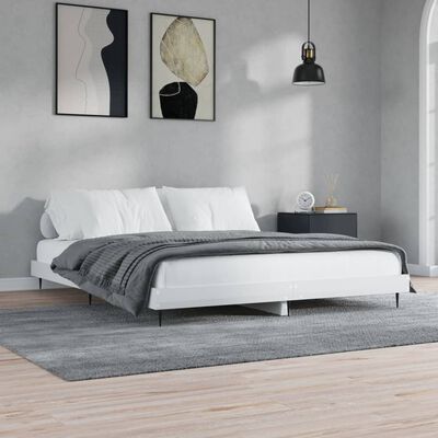 vidaXL Okvir za krevet visoki sjaj bijeli 180x200 cm konstruirano drvo