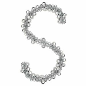 vidaXL Garland od božićnih kuglica Srebrno 186 cm Polistiren