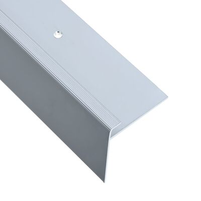 vidaXL Rubnjaci za stepenice F-oblika 15 kom aluminijski 90 cm srebrni