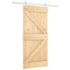 vidaXL Klizna vrata Prirodna i bijela 95 x 210 cm Čvrsta borovina