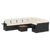 vidaXL 10-dijelni set vrtnih sofa s jastucima crni od poliratana