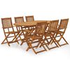 vidaXL 7-dijelni sklopivi vrtni blagovaonski set masivno drvo bagrema
