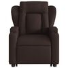 vidaXL Masažni naslonjač na podizanje tamnosmeđi od tkanine
