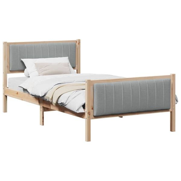 vidaXL Okvir kreveta s uzglavljem Smeđa i svijetlo siva 100 x 200 cm