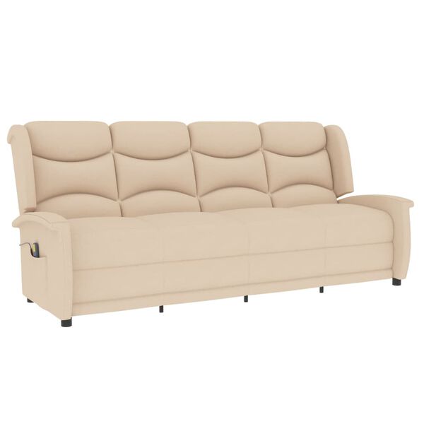 vidaXL Masažni četverosjed od tkanine krem