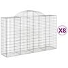vidaXL Lučne gabionske ko&scaron;are 8 kom 200x50x120/140cm pocinčano željezo