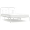 vidaXL Metalni okvir za krevet s uzglavljem bijeli 140 x 190 cm