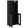 vidaXL Highboard Crni hrast 69,5 x 34 x 180 cm Konstruirano drvo
