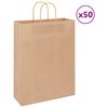 vidaXL Papirnate vrećice 50 kom s ručkama smeđe 32x12x42 cm