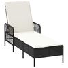 vidaXL Ležaljka za sunčanje s jastukom Crna 157 x 55 x 92cm poliratan