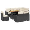 vidaXL 9-dijelni set vrtnih sofa s jastucima crni od poliratana