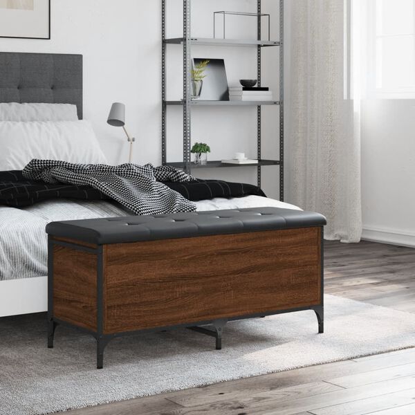 vidaXL Klupa za pohranu boja hrasta 102x42x45 cm od konstruiranog drva