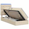 vidaXL LED krevet za pohranu s madracem Krem 90 x 200 cm Tkanina