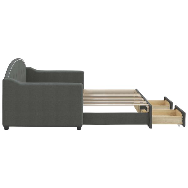 vidaXL Dnevni krevet na razvlačenje i ladice tamnosivi 80x200 cm
