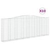 vidaXL Lučne gabionske ko&scaron;are 10kom 400x30x140/160cm pocinčano željezo