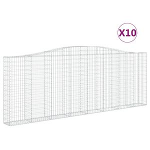 vidaXL Lučne gabionske ko&scaron;are 10kom 400x30x140/160cm pocinčano željezo