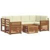 vidaXL Set vanjskih sofa 7 kom. Prirodna i krem Čvrsto drvo akacije
