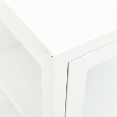vidaXL Komoda bijela 105 x 35 x 70 cm od čelika i stakla