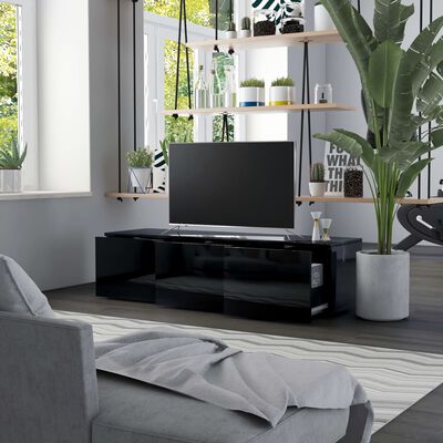 vidaXL TV ormarić visoki sjaj crni 120 x 34 x 30 cm od iverice