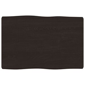 vidaXL Stolna ploča tamnosmeđa 60x40x(2-4) cm obrađena hrastovina