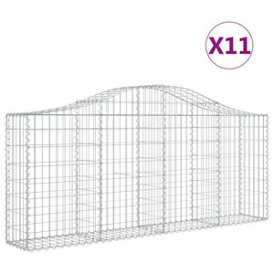vidaXL Lučne gabionske ko&scaron;are 11 kom 200x30x80/100cm pocinčano željezo