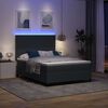 vidaXL LED Box Spring Krevet Tamno siva i bijela 140 x 190 cm