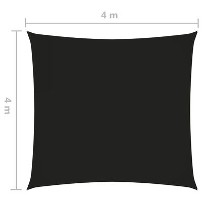 vidaXL Jedro protiv sunca od tkanine Oxford četvrtasto 4 x 4 m crno