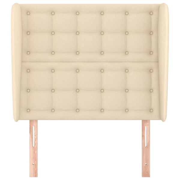 vidaXL Uzglavlje s u&scaron;ima krem 93x23x118/128 cm od tkanine