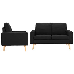 vidaXL 2-dijelni set sofa od tkanine crni