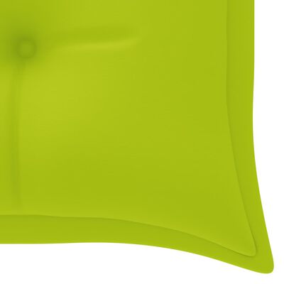 vidaXL Vrtna klupa s jarko zelenim jastukom 150 cm od masivne tikovine