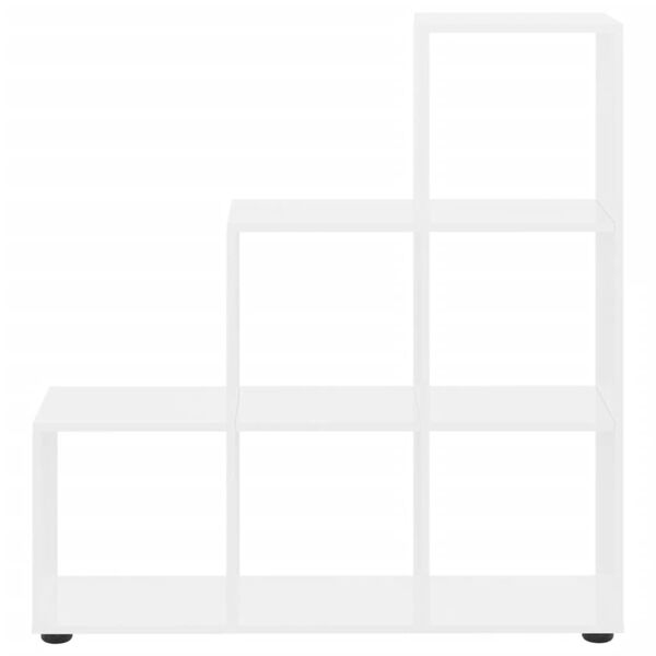 vidaXL Regal za knjige u obliku stepenica sjajni bijeli 107 cm drveni