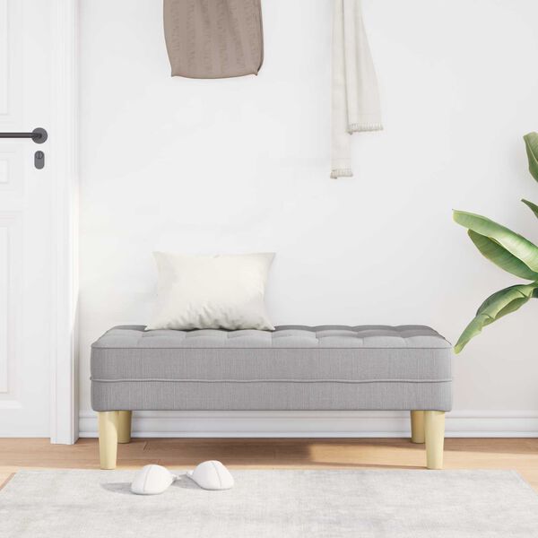 vidaXL klupa s jastukom Oblačnosiva 113 x 57 x 39 cm tkanina