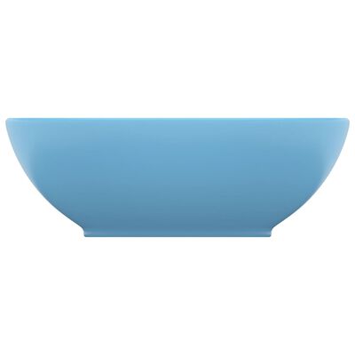 vidaXL Luksuzni ovalni umivaonik mat svjetloplavi 40 x 33 cm keramički