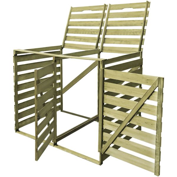 vidaXL Spremište za dvije kante za smeće 240 L od impregniranog drva